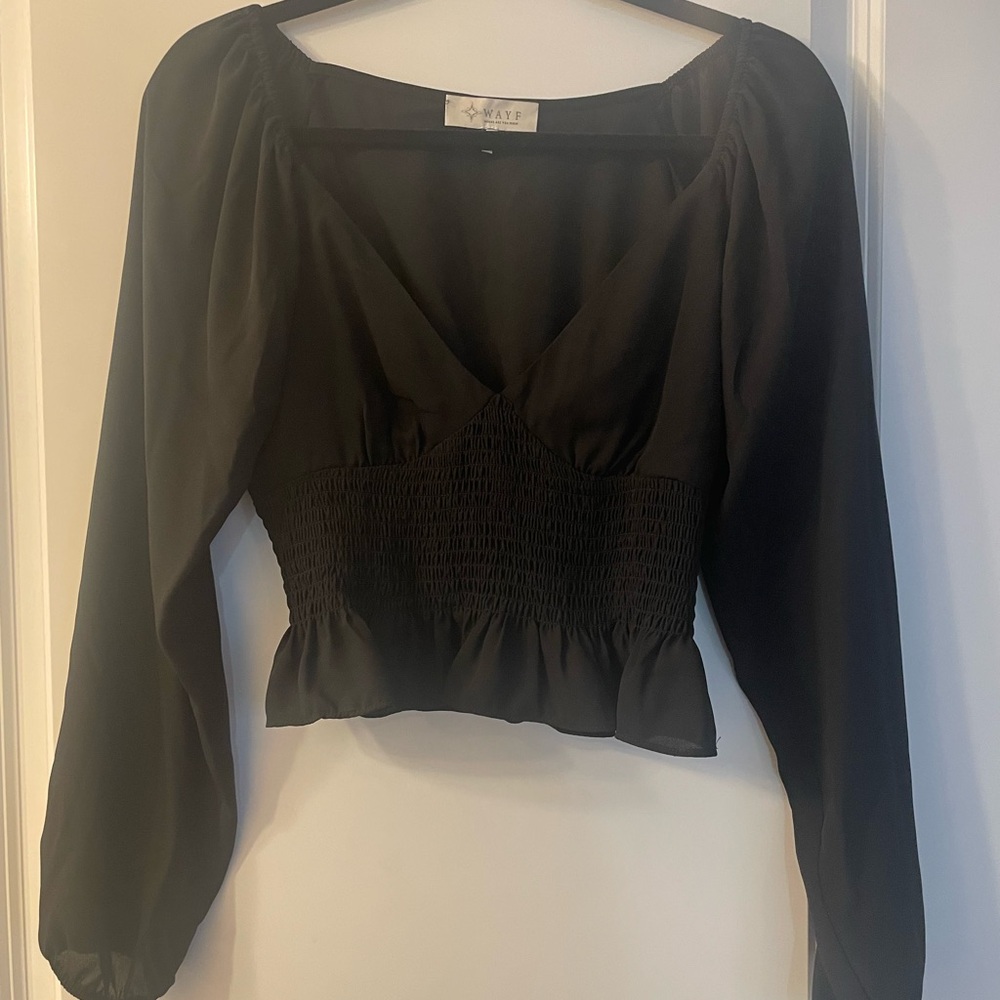 Black Long Sleeve Women's Top